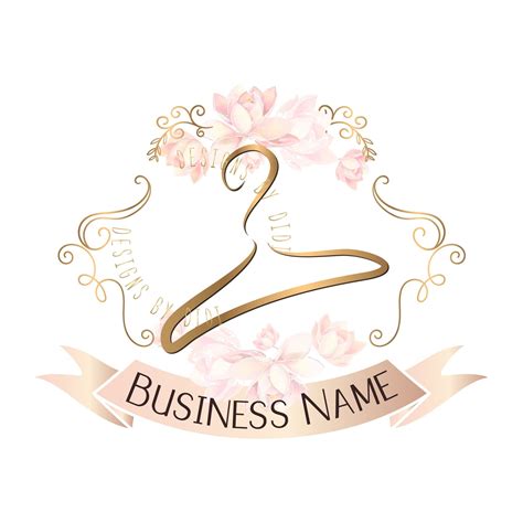 Hanger Logo, Hanger Flowers Logo Round, Business Logo Design Fashion ...