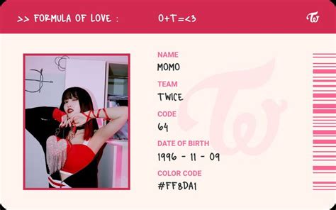 Id Twice Momo Fanmade In Birth Colors Color Coding Photo Cards