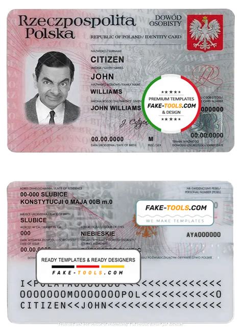 Poland Id Template In Psd Format Fully Editable Fake Tools