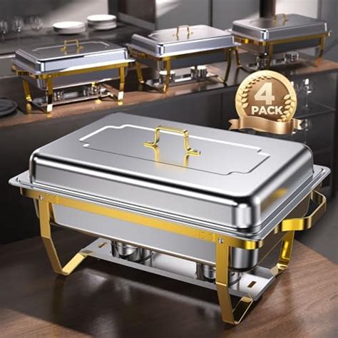 Amazon Honhpd Golden Chafing Dish Buffet Set Qt Stainless Steel