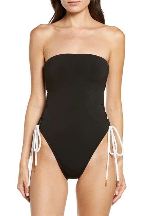 Buy Robin Piccone Emma Strapless Cinched One Piece Swimsuit At 60 Off