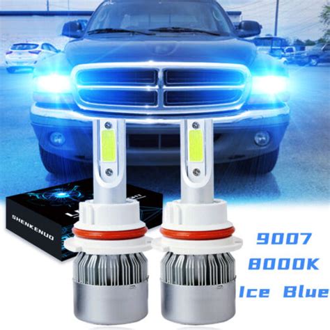 For Dodge Dakota 1997 2004 LED Headlight Kit 9007 HB5 8000K Blue High