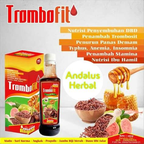 Jual Trombofit Perpaduan Sari Kurma Madu Angkak Jambu Biji Dan Ubi