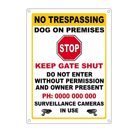 No Trespassing Dogs and CCTV Sign Standard or Personalised - Etsy