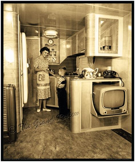 Vintage Trailer Print 1950s Schult Mobile Home Interior Classic Trailer ...