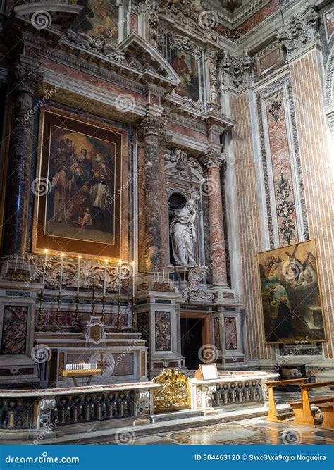 Gesu Nuovo Church Naples Editorial Image Image Of Altar