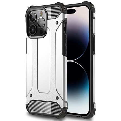 Outdoor Hülle für iPhone 14 Pro Max Silber handyhuellen 24