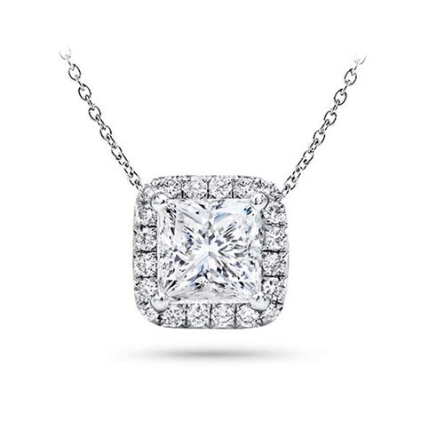 Halo Pendant Setting For Princess Diamond