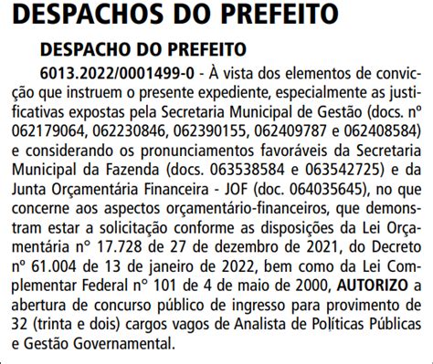 Concurso Prefeitura Sp Novo Edital Autorizado Para 32 Vagas Confira