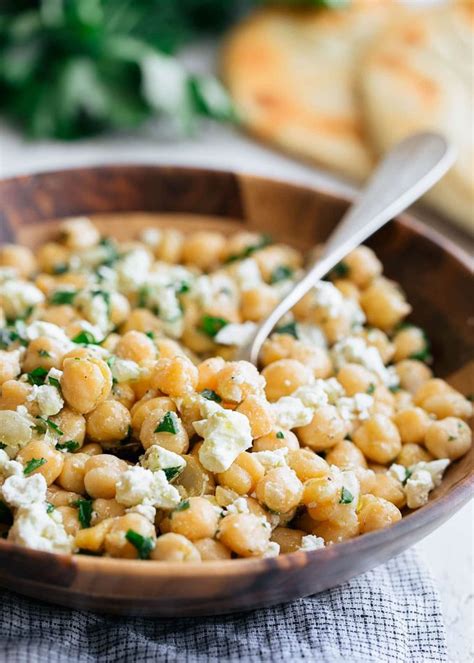 Chickpea Salad with Lemon Vinaigrette and Feta | Striped Spatula