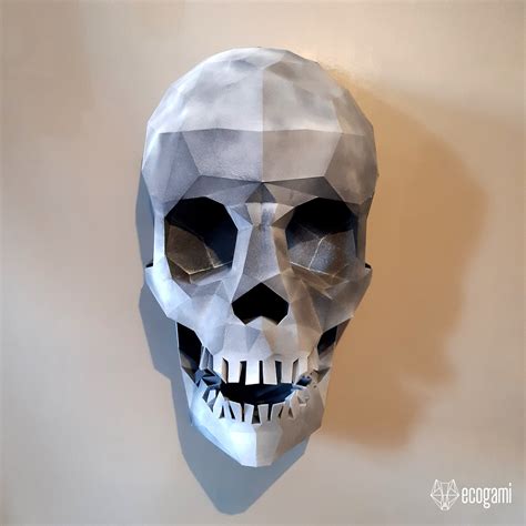 Human Skull Papercraft Sculpture Printable 3d Puzzle Etsy