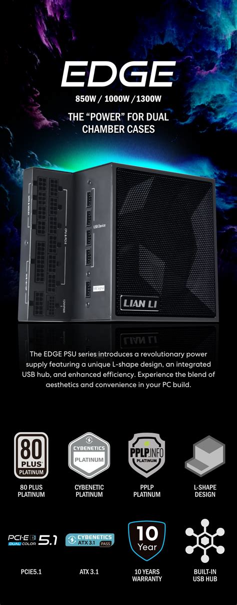 LIAN LI Edge Series EG850 Black Color ATX 850 Watt 80 Plus Platinum V3