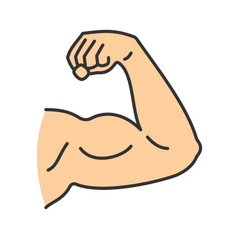 Male Bicep Color Icon Isolated Vector Illustration 3761802 Vector Art