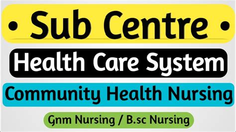 Sub Centre Health Care System Community Health Nursing YouTube