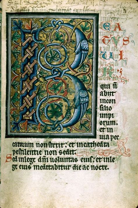 Besançon Bibl mun ms 0054 f 023 Initiale ornée Psautier