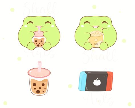 Cute Lazy Frog Clipart Digital Stickers Clipart Froggo Etsy