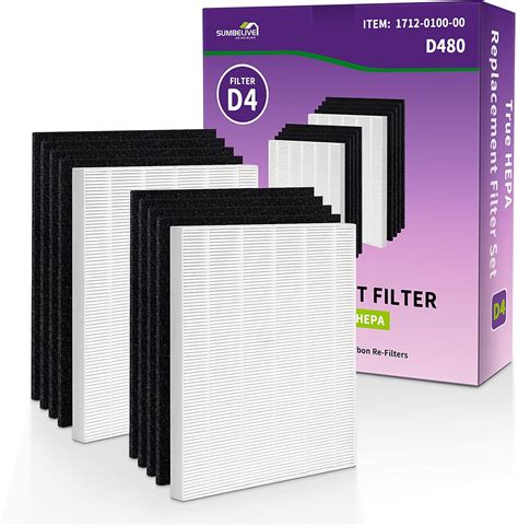 Sumbelive D480 Replacement Filter D4 For Winix D480 Air