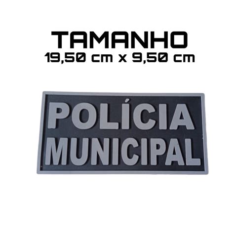 EMBORRACHADO PATCH POLICIA MUNICIPAL COSTA CAPA DE COLETE Shopee Brasil