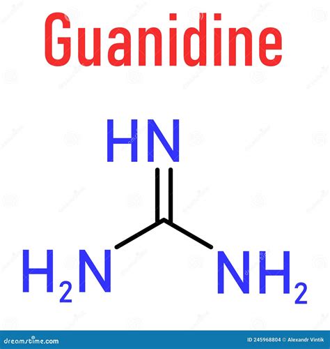 Guanidine Molecule Skeletal Chemical Formula Stock Vector