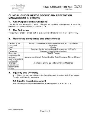 Fillable Online Eclipsesolutions Secondary Prevention After Stroke Or