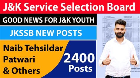 Jkssb New Posts L Posts L Naib Tehsildar Patwari Others L