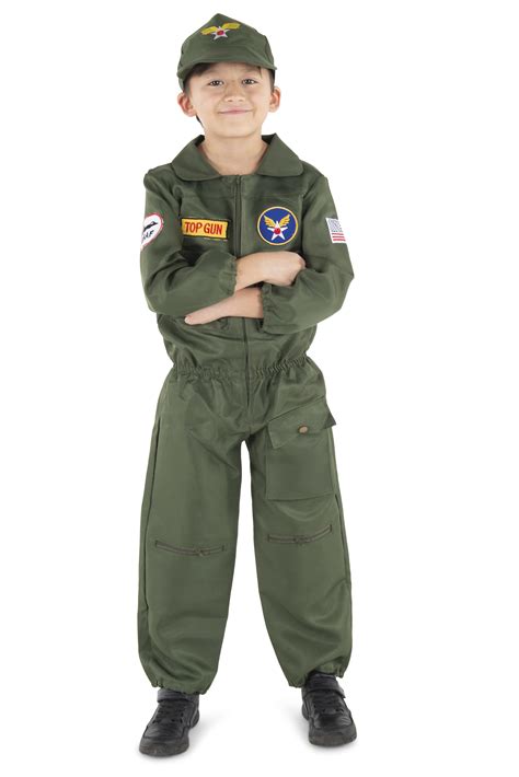 Dress Up America Top Gun Costume - Air Force Fighter Pilot Costume - WW2 Fighter Pilot Dress Up ...