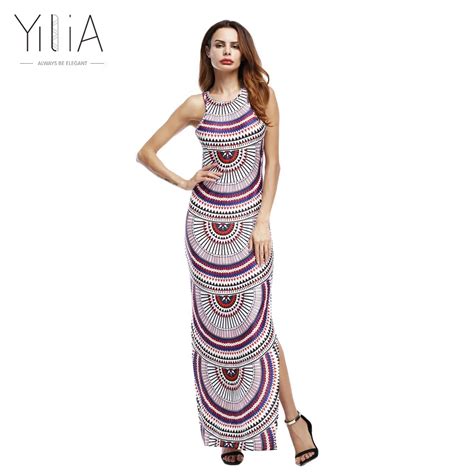 Yilia Sexy Long African Print Dashiki Dresses Women Maxi 2017 Casual