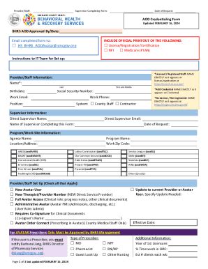 Fillable Online AOD Credentialing Form Fax Email Print PdfFiller