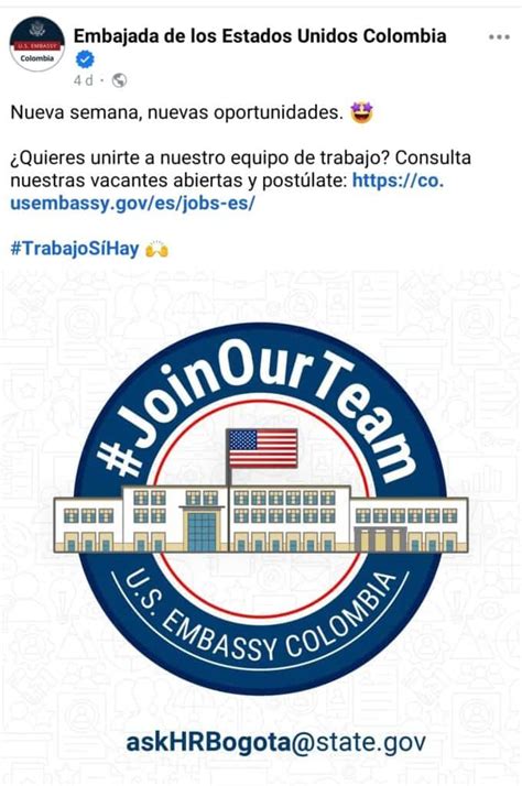 Embajada De Estados Unidos En Colombia Abrió Vacantes Vea Puestos Y