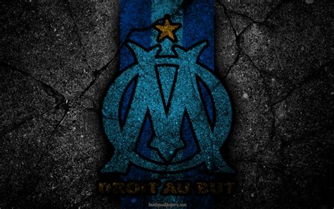 Download wallpapers Olympique Marseille, logo, art, Liga 1, soccer ...