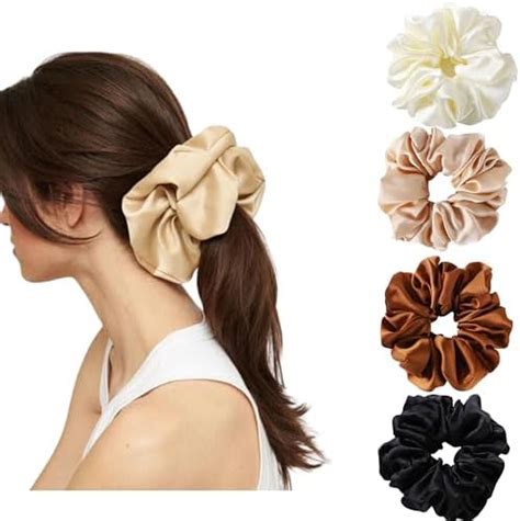 Amazon Silk Satin Hair Scrunchies For Women Girls Big Large Jumbo