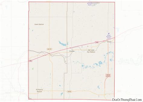 Map of Lincoln County, Oklahoma - Thong Thai Real