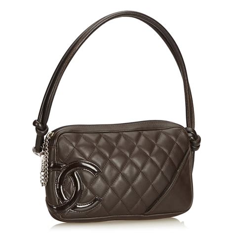 Chanel Vintage Cambon Ligne Pochette Bag Black Leather And