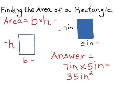 Finding The Area Of A Rectangle Math Showme