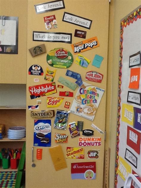 The Kindergarten Classrooms Have Created Environmental Print Word Walls Environmental Print