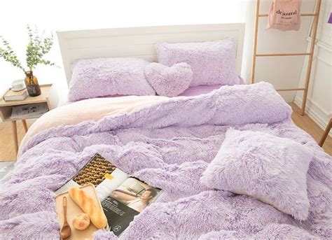 Princess Fluffy Bedding Set Faux Fur Comforter Fuzzy Comforter Unilovers Fluffy Bedding