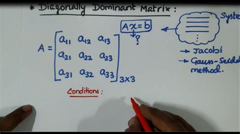 Strictly Diagonally Dominant Matrix Youtube