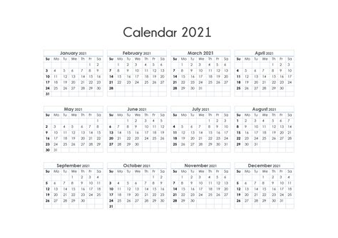 Free Printable Calendar Year 2021 | Month Calendar Printable