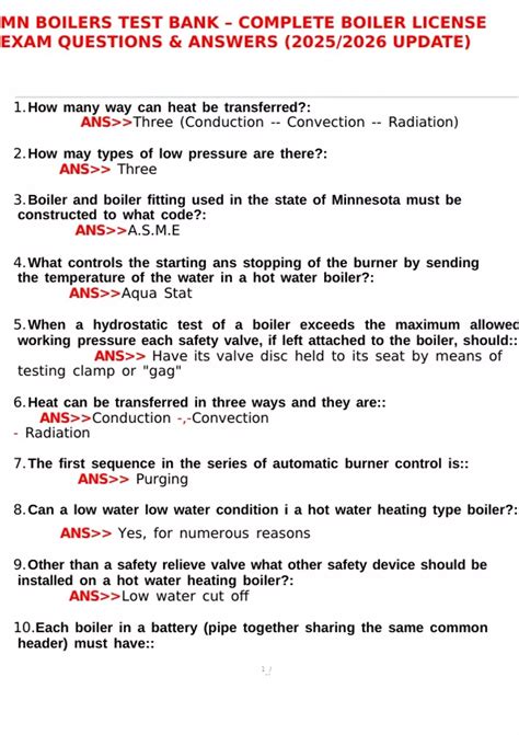 Mn Boiler Test Questions And Answers