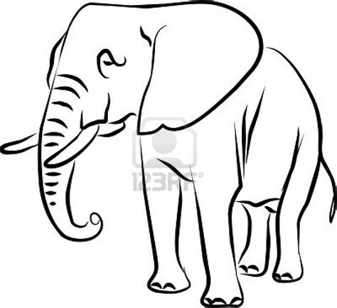 African elephant drawing big-eared black and white | Elephant drawing ...