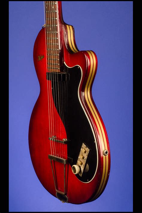 Hofner Colorama Selmer London Dark Red Guitar For