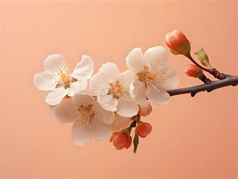 Apricot Flower In Studio Background Single Apricot Flower Beautiful