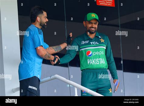 India S Virat Kohli And Babar Azam Of Pakistan Shake Hands Before The