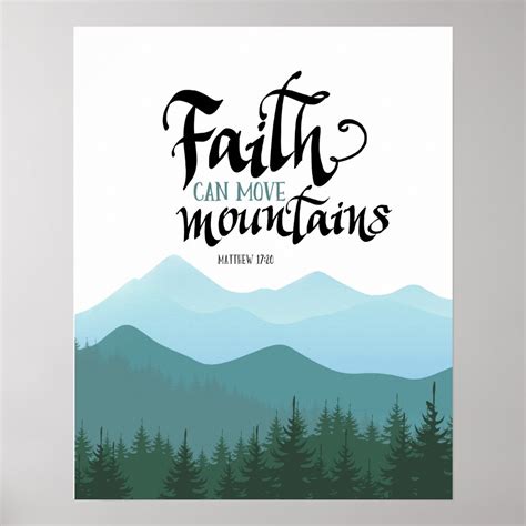 Faith Can Move Mountains Wall Decor Art Poster | Zazzle