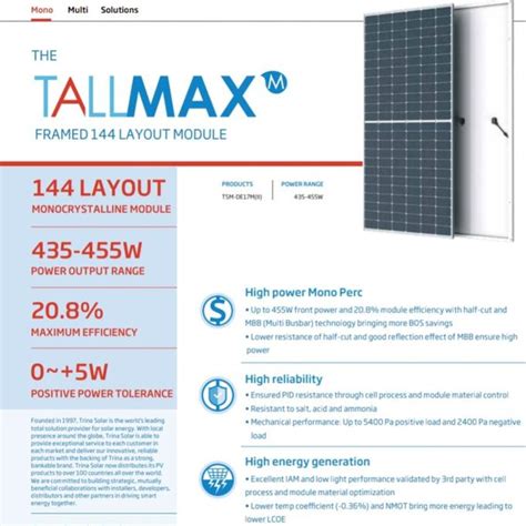 Jual Solar Panel Wp Trina Solar Tier Tallmax Mono Solar Cell Pv