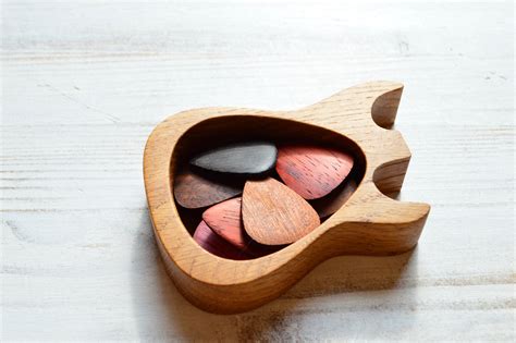 Guitar Pick Wood Tray Organize Pick Box Musician T Etsy