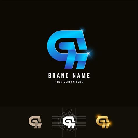 Premium Vector Letter Gh Or Ga Monogram Logo With Grid Method Design