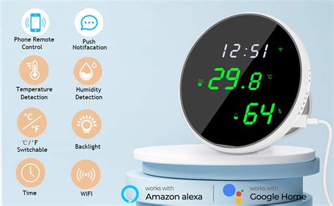 Amazon.com: WiFi Room Thermometer Indoor Hygrometer: Smart Temperature ...