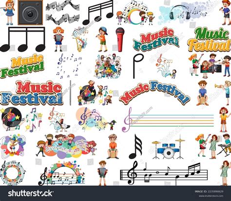 Kids Musical Instruments Music Symbols Set Stock Vector (Royalty Free ...