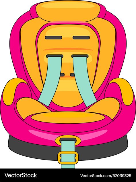 Pink And Yellow Baby Car Seat Ensuring Safety Vector Image